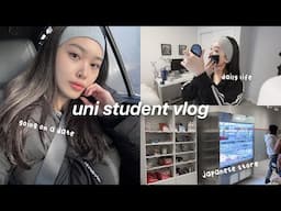 Uni Student Vlog🤍 Going on a date, exploring the city, Japanese convenience store, making sushi!