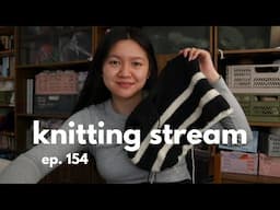 lol stripe sweater is already on the body // knitting stream #154