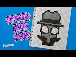 COMO DIBUJAR A SPIDER MAN NOIR  paso a paso en PIXEL ART - PIXELADOS