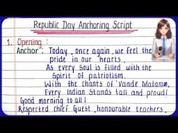 Republic Day complete anchoring script | Republic Day anchoring script in English for school