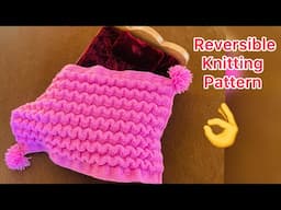 लड्डू गोपाल के कंबल का बेहद शानदार उभरने वाला लहरिया reversible डिज़ाइन | unique knitting pattern