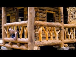 How To Build A Log Railing, Twig Railing | Building a log Cabin (Ep13)