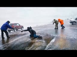 Icy Road Madness Caught on Camera for ONE Hour