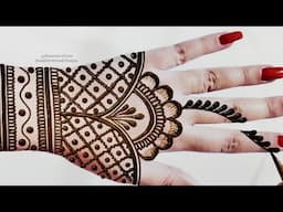 Basant Panchami special new easy simple mehendi design back hand|new girlish saraswati puja mehndi