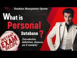 DBMS-14: What is Personal Database ? | Introduction, Definition, Features, use & example, Types of