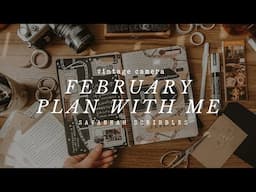 February 2025 Plan With Me I Vintage Camera Theme I Black Page Bujo🖤📷