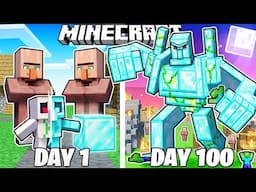 I Survived 100 DAYS as a DIAMOND GOLEM in Minecraft!