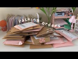 asmr packing orders 💌 no music or talking [1 hour real time] + stationery trade unboxing