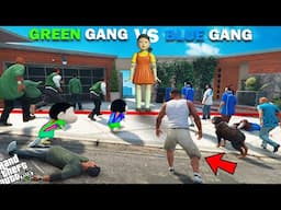 Franklin Blue Gang VS Shinchan Green Gang Squid Game Challenge In GTA 5!