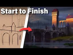 How to Paint an Epic Castle Landscape Environment (Digital Painting Tutorial)