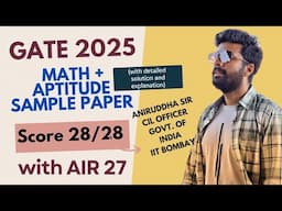 GATE 2025 Aptitude : GATE 2025 Engineering Mathematics : GATE 2025 Aptitude Solutions #gate2025 #yt