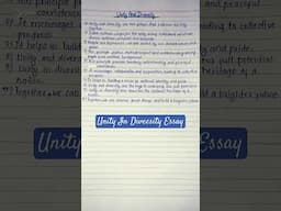 Unity In Diversity Essay #unityindiversity #unityindiversityessay #mintossmood