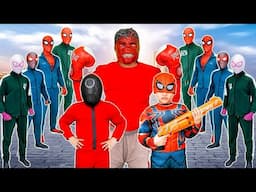 TEAM SPIDER-MAN vs RED HULK TEAM || KID SPIDER MAN Destroy BAD GUYS in Squid Game 2 (Special Action)