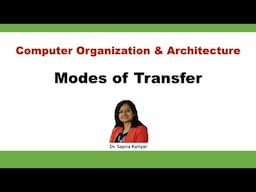 Modes of Transfer | Programmed,Interrupt-initiated I/O&DMA || Computer Organization and Architecture