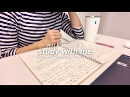 Study with me 📝 note taking, 1 hour no music, library asmr, real time with time stamp 一緒に勉強