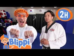 Blippi Masters a Front Kick in Taekwondo! | Educational Kids Videos | Fun Compilations