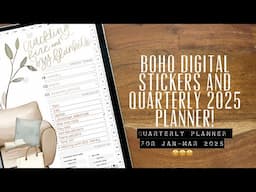 Woohoo! 🥳 Cozy Boho digital planning stickers + Quarterly planner for Jan-Mar 2025