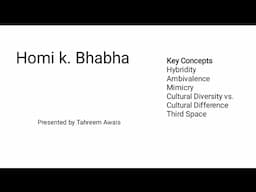 Homi K. Bhabha Key Concepts explained in Urdu Hindi