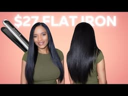 Silk Press Long Natural Hair | $27 Flat Iron + K18 Results