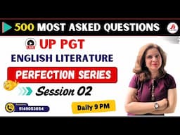 🔴02- Perfection Series || UP PGT English Literature special