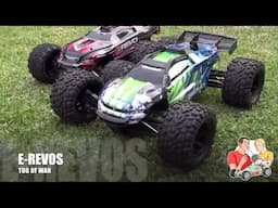 New Traxxas E-Revo vs Old in Tug of War