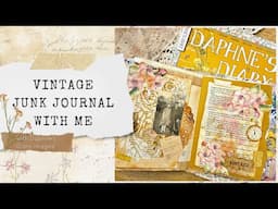 CRAFT THERAPY With DAPHNE'S DIARY ✨☕ Vintage Junk Journal With Me!