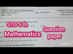 STD 5 th Mathematics Question paper Maharashtra board