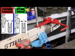 Closing Rails on Chainsaw Bar | Triple Bar Life ✳️ Tool Tips