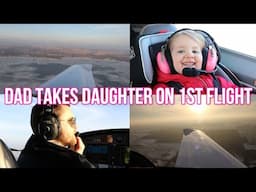 DADDY TAKES TWO YEAR OLD DAUGHTER ON FIRST FLIGHT