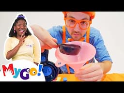 Weight a Minute... It's Time to Learn! | Blippi | MyGo! Sign Language for Kids | Educational Videos