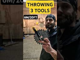 World Champion Knife Thrower Throws 3 Tools