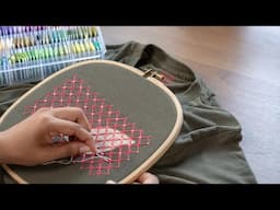 Upcycle Your T Shirt:  Geometric Embroidery Design