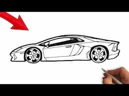 How to draw a LAMBORGHINI CENTENARIO ( easy step by step ) - How to draw a car ( easy car drawing )