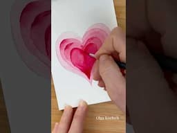 Try THIS watercolor technique for Valentine’s cards ideas 💕 #easypainting #cardideas #valentinesday