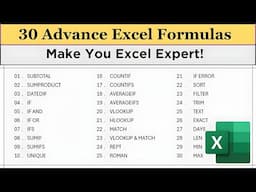 30 Advance Excel Formulas Make You Excel Expert! #excelformulas