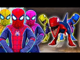 TEAM SPIDER-MAN vs BAD GUY TEAM || Dinosaur is NEW BAD-HERO? ( Live Action )