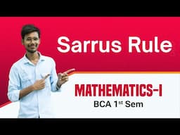 Sarrus Rule | BCA 1st Sem | Exercise Questions |