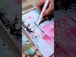 Abstract painting demo with stencils and marker. #abstractarttutorial #artandcraft #abstractart