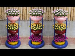 Create A Beautiful Portulaca Mossrose FLOWER TOWER Using A Plastic Bottle