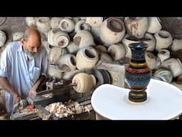 Wood Turning Into Making Lacquer art Flower Vase | How Lacquer Art Hand Crafted Wooden Vase are Made