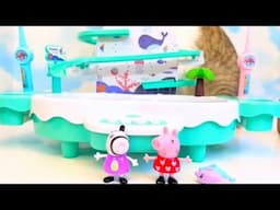 PEPPA PIG Toys Fish Pond Slide with Kittens Sounds and Buttons Story Book Popular Compilation Videos