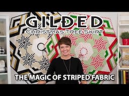 Gilded Christmas Tree Skirt - The magic of striped fabric