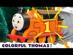 Colorful Thomas Sneezes and changes Color in this Toy Train Story