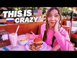 AMERICAN DINER IN RUSSIA! 🇷🇺 Russian girl tries capitalist food in Moscow