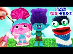 Fizzy & Phoebe's Obstacle Course With Trolls + DIY painting moulds 🎨⭐ | Fun Videos For Kids