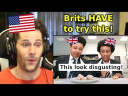 American Reacts to Brits Trying Biscuits and Gravy