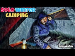 Solo Winter Camping in Drizzling Rain & Cold Weather | Winter Camping in India | Camping Video