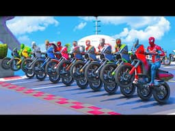 Spider Man Team VS The Avenger Team Racing Motorcycles Event Competition Challenge 2 #1120