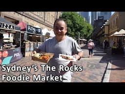 GRILLED CROCODILE MEAT AND VENEZUELAN AREPAS ! - The Rocks Foodie Market - Sydney Food Tour