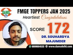 Score 172 FMGE Shinning Star Dr Souhardya Majumder